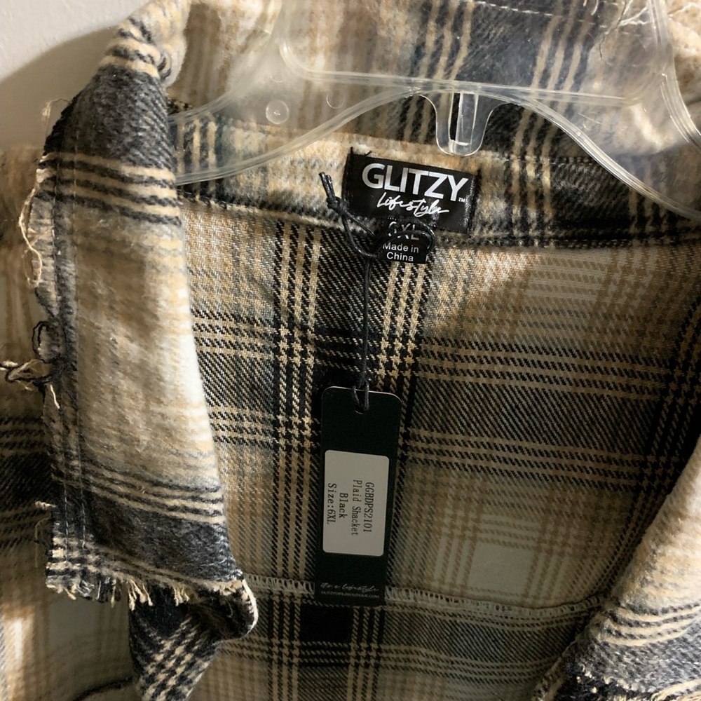 Glitzy Girl Black Plaid Shacket - Picture 8 of 8